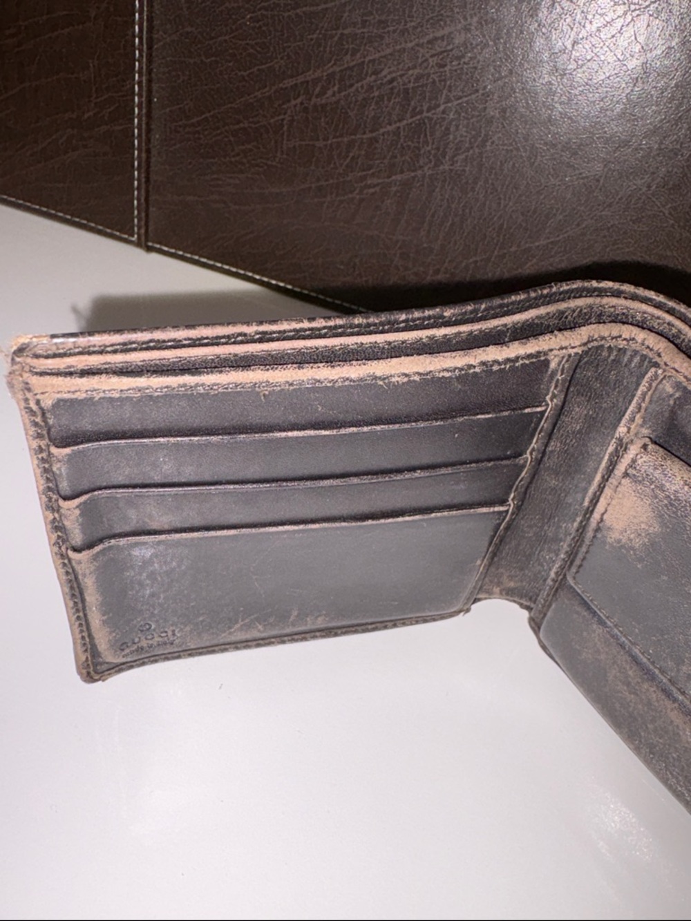 Gucci Brown Beige GG Canvas Bifold Wallet - Picture 9 of 12